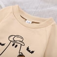 thumbnail image 5 of Weebloom Halloween Pumpkin Baby Outfits Boy Cartoon Letter Printing Long Sleeve Patchwork Style Pullover Romper Jumpsuit Clothes 6-12 Months, 5 of 7
