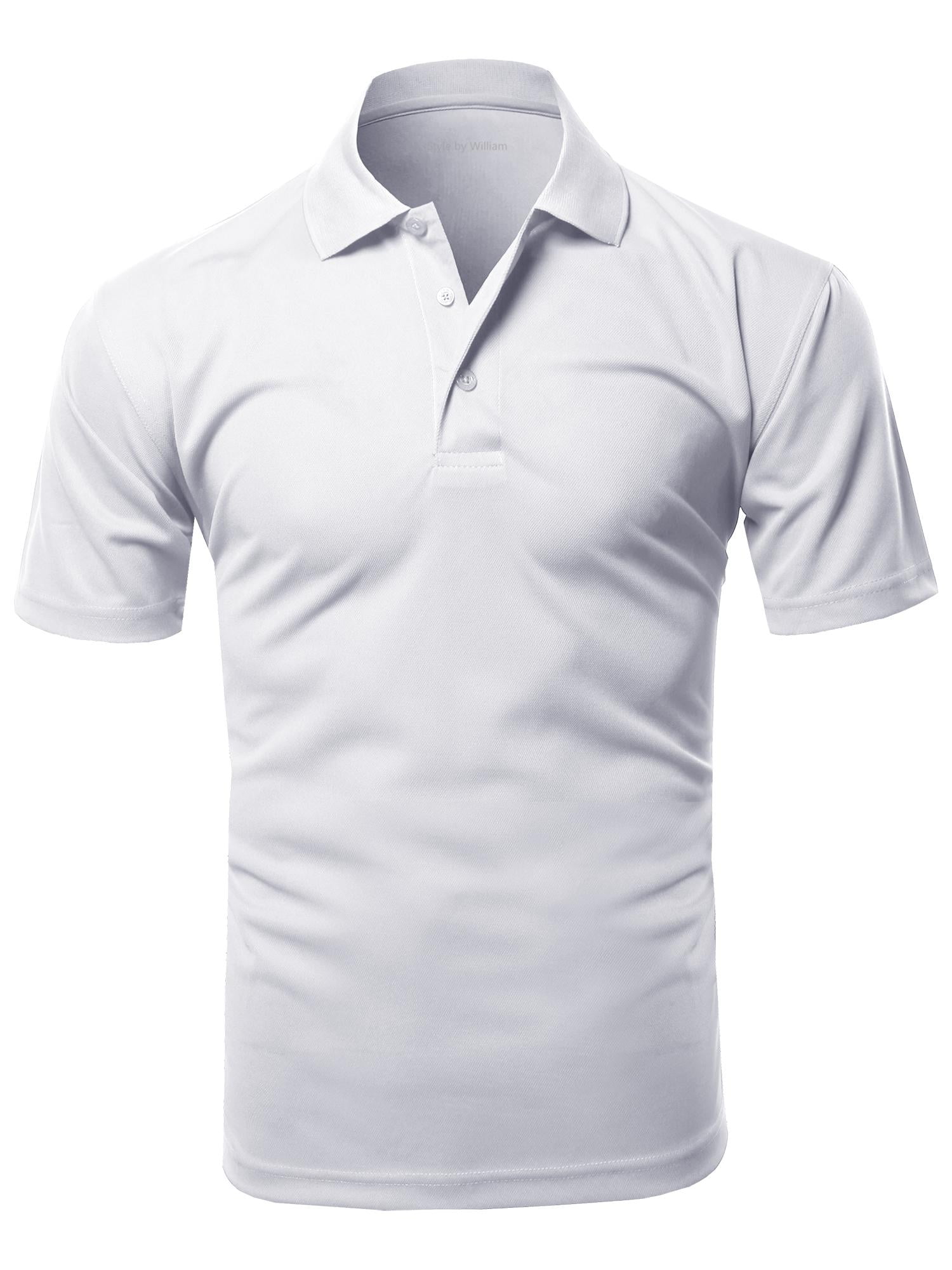 FashionOutfit Men's Solid Short Sleeves Basic Dry Performance Comfort