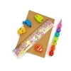 BUMOS Stationary Set Includes Stackable Plastic Pencils Rainbow Color, Eraser, Ruler and Notebook, Gift Set for Boys and Girls (SE-A4)