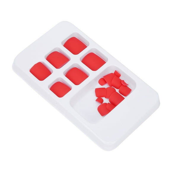 Plain Fake Toenails,24 Pcs Solid Color Square Fake Toenails Artificial False Toenails Rugged and Tough