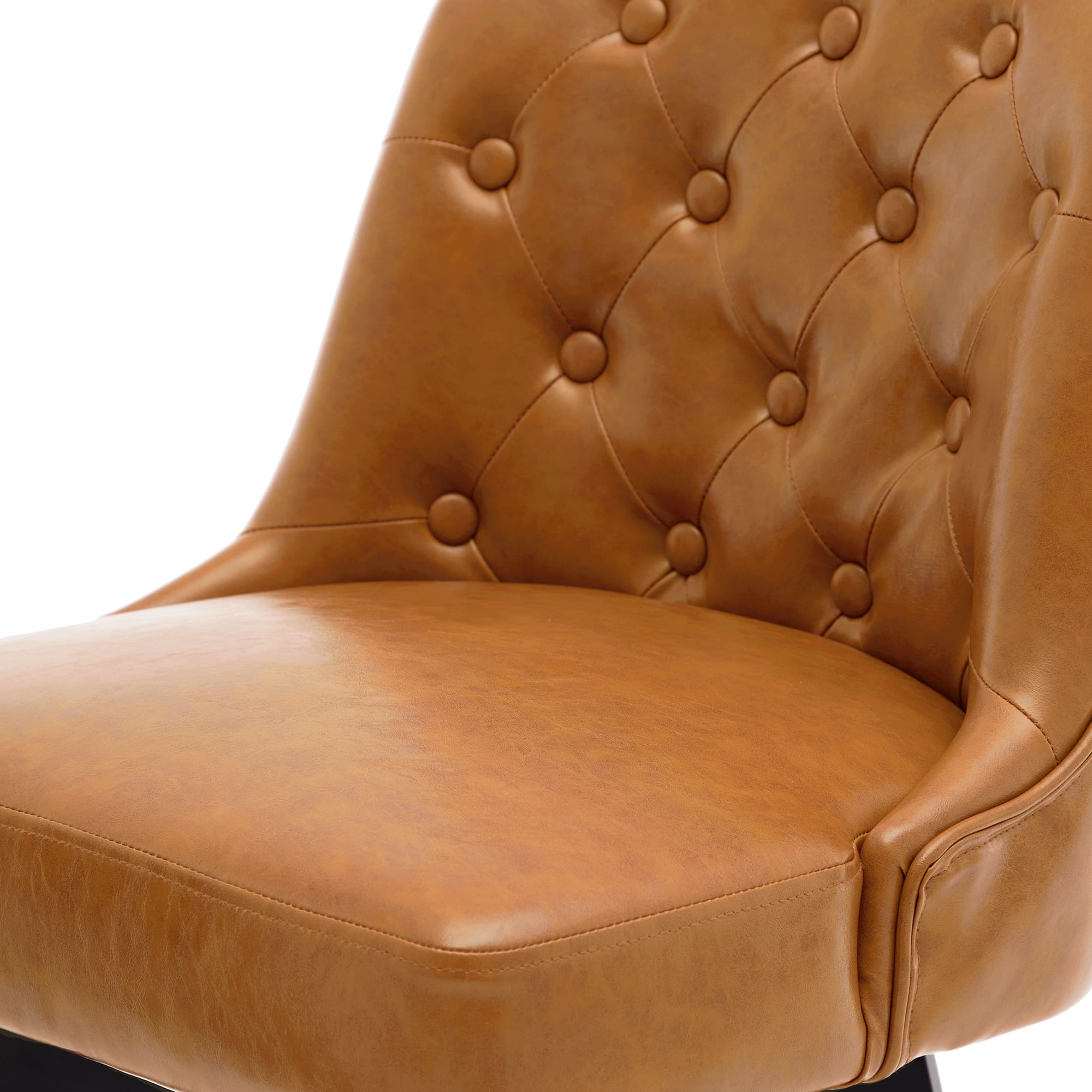 MINCETA Bar Stools,30" 360 Free Swivel Upholstered Bar Stool with Back-PU in Brown