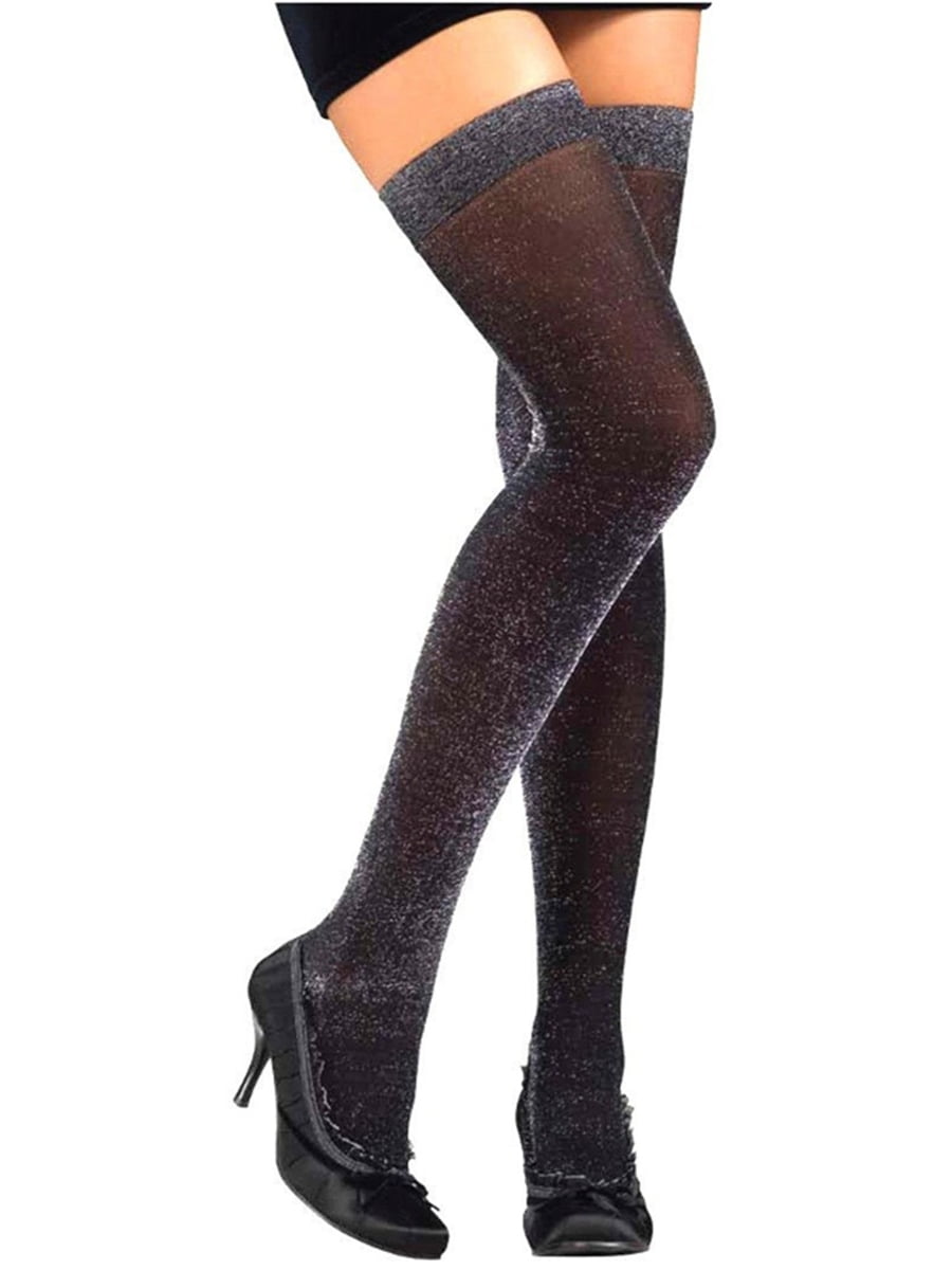 Silver thigh high stockings Clearance
