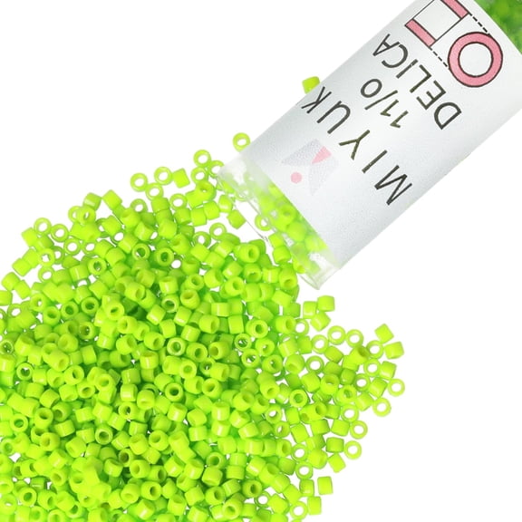 Miyuki Delica Seed Beads – Size 11/0 (1.6 mm), DB2121, Duracoat Opaque Kiwi, 7.2 g, Approx. 1440 Beads
