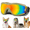 Green Red, variant on WAAYEE Dog Goggles with Adjustable Strap UV Protection, Winproof Puppy Sunglasses, Suitable for Dogs Eyes Protection，Soft Dog Sunglasses