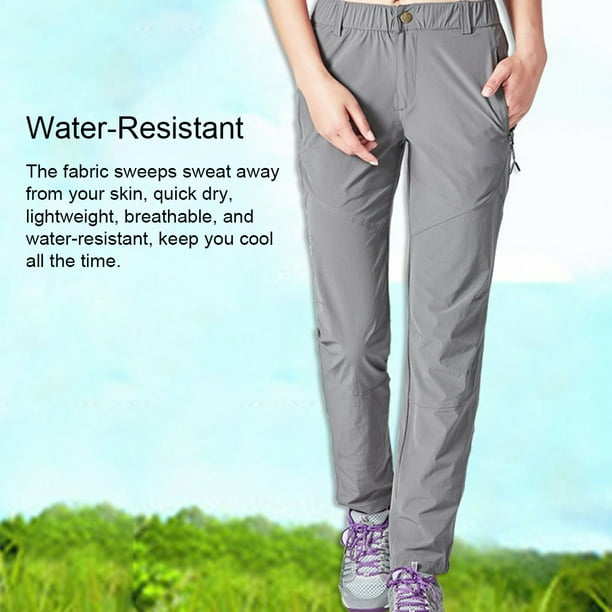 Becaristey Women Hiking Pants Quick Dry Outdoor Camping Thin Trousers  Waterproof Sweatpants Breathable Bottom Sportswear Running Gray 3XL