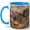 Blue, variant on Garden Lantern Coffee Mug, Watercolor Evening Floral Path with Candle Light, 11 oz Ceramic Cup