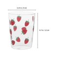 thumbnail image 3 of Glass Strawberry Pattern Coffee Mug for Beverage Use 2Pcs Transparent Cups, 3 of 5