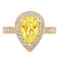thumbnail image 7 of Halo Engagement Ring for Women - 2.36ct Simulated Yellow Diamond in 14K Yellow Gold Promise Ring, 7 of 7