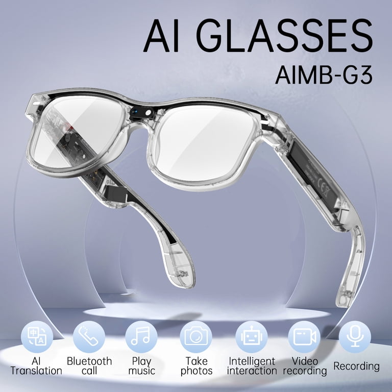 AI Smart Glasses AIMB-G3 - 1080P HD Hands-Free Camera, 4K Video 