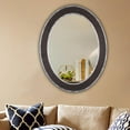 thumbnail image 5 of CHLOE Lighting CHLOE's Reflection Vertical Hanging Black-Wood Finish Oval Framed Wall Mirror 35" Height, 5 of 6
