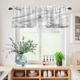 thumbnail image 5 of 3 Piece Kitchen Curtains and Valances Set White Gray Marble Cafe Curtains 24 Inch Length Modern Minimalist Abstract Texture Valance & Tier Curtain for Living Room Bedroom Window 54"x18"+27"x24"*2, 5 of 6
