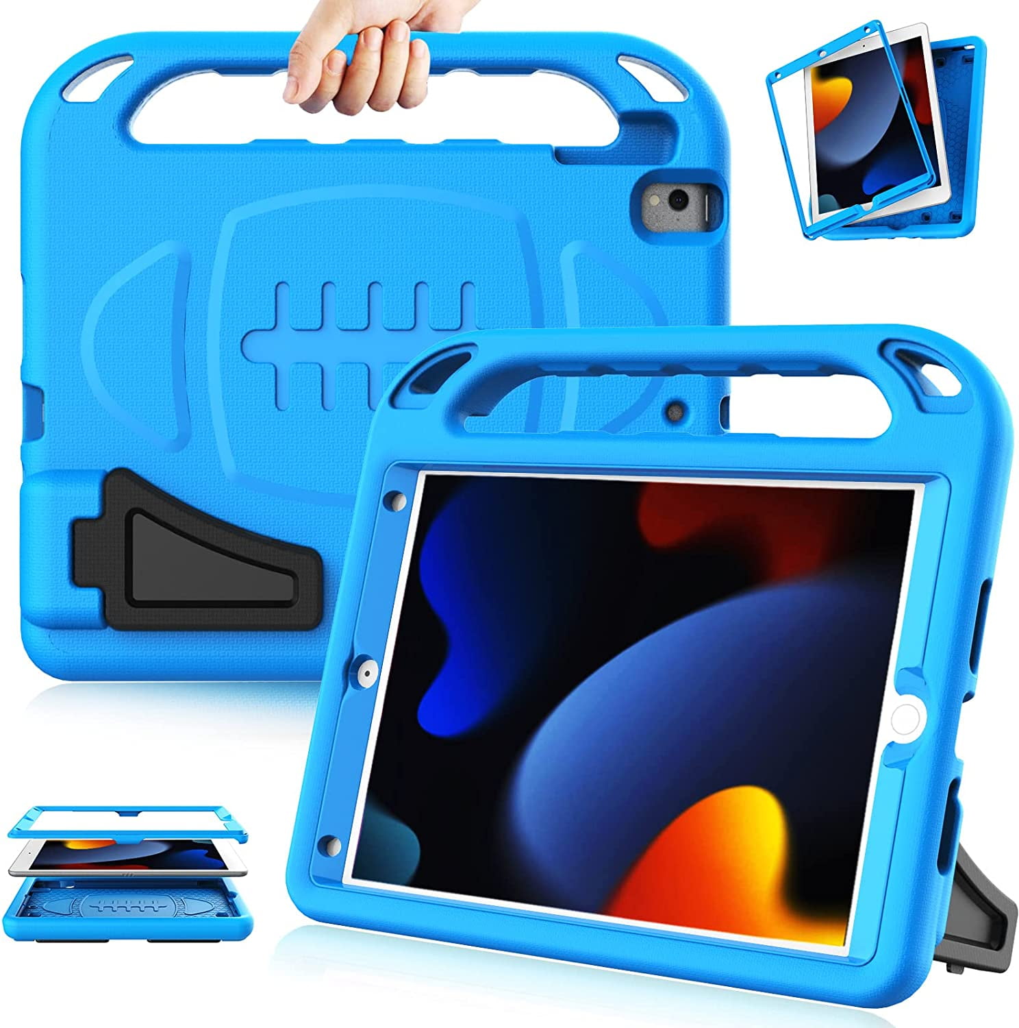 iPad 7th Generation Case LTROP iPad 10.2 Case iPad 10.2 2019 Case for Kids Turquoise Light Weight Shock Proof Stand Handle Kids Case for Apple iPad 7 10.2-Inch 2019 Latest Model and Air 3 