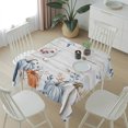 thumbnail image 6 of Blue Thanksgiving Fall Table Cloth Waterproof Tablecloths, Blue Pumpkin Eucalyptus Wood Grain Tablecloth Dining Table Cover for Kitchen Party Tabletop Outdoor, Square Tablecloth 60x60 Inch, 6 of 9