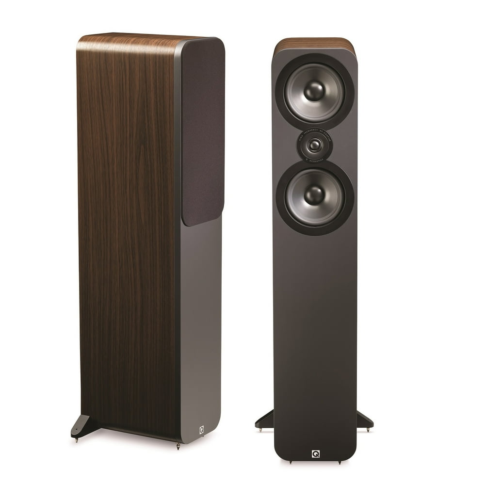 Q Acoustics 3050 Floorstanding Speaker Pair (American Walnut) Walmart