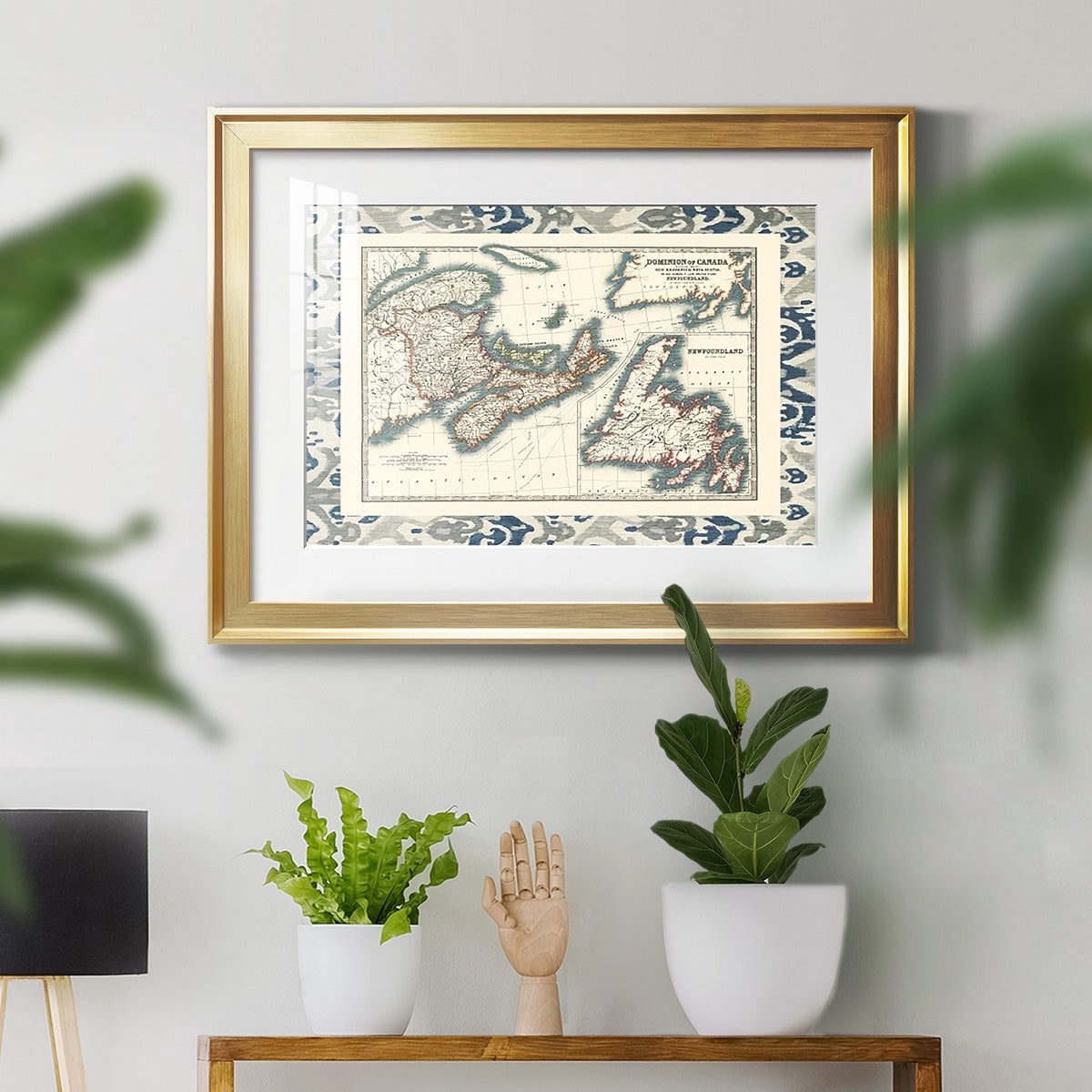 Bordered Map of Canada Premium Framed Print - Ready to Hang