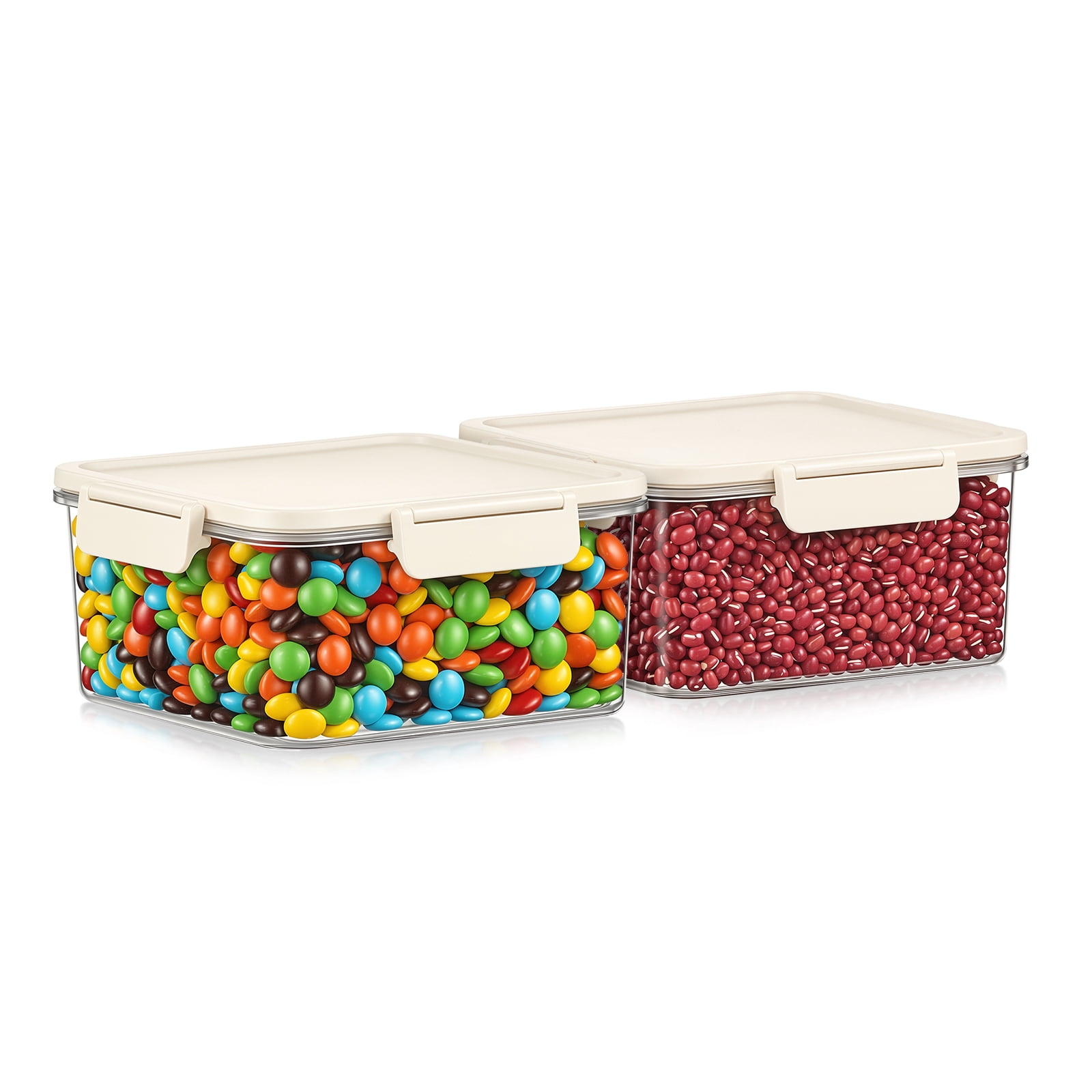 Sorbus 2-Pack Standard Square Airtight Food Storage Containers, Clear Stackable Pantry Organizers