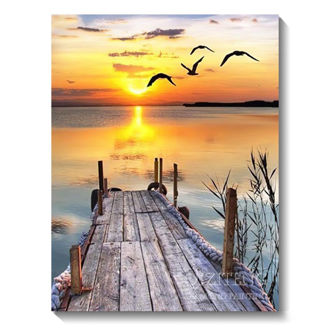 5d Diy Diamond Embroidery Full Square/Round Diamond Painting Kits Beach Landscape Mosaic Rhinestone Puzzle Decoration40 x 50 cm, unframed,FDX76,40x50cm