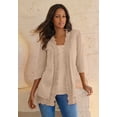 thumbnail image 6 of Roaman's Women's Plus Size Crochet Trim Pointelle Cardigan, 6 of 6