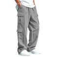 thumbnail image 3 of Falkdiz Fashion Pants for Boys Outdoor Straight Leg Pockets Winter Relaxed fit Stylish Pantalones Solid Color Boys Trousers, Gray, Size: 5-6 Years, 3 of 9