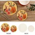 thumbnail image 6 of SKYSONIC Gingham Pumpkin Autumn Pot Holders Trivets, 2 Pcs Heat Resistant Trivets,Orange Fall Cotton Thread Weave Mats for Hot Pads Pans Pot Bowl Teapot for Kitchen Decor, 6 of 7