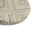 thumbnail image 2 of Jordan Manufacturing 15" Joli Scorn Beige Ikat Round Outdoor Bistro Chair Seat Cushion with Ties (2 Pack), 2 of 11