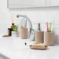 thumbnail image 2 of Moss & Stone 6 pcs Bathroom Accessories Set, Bathroom Decor Sets Includes Soap Dispenser, Toothbrush Holder, Toothbrush Cup, Soap Dish, A Bathroom Accessories Sets Complete (Beige), 2 of 7