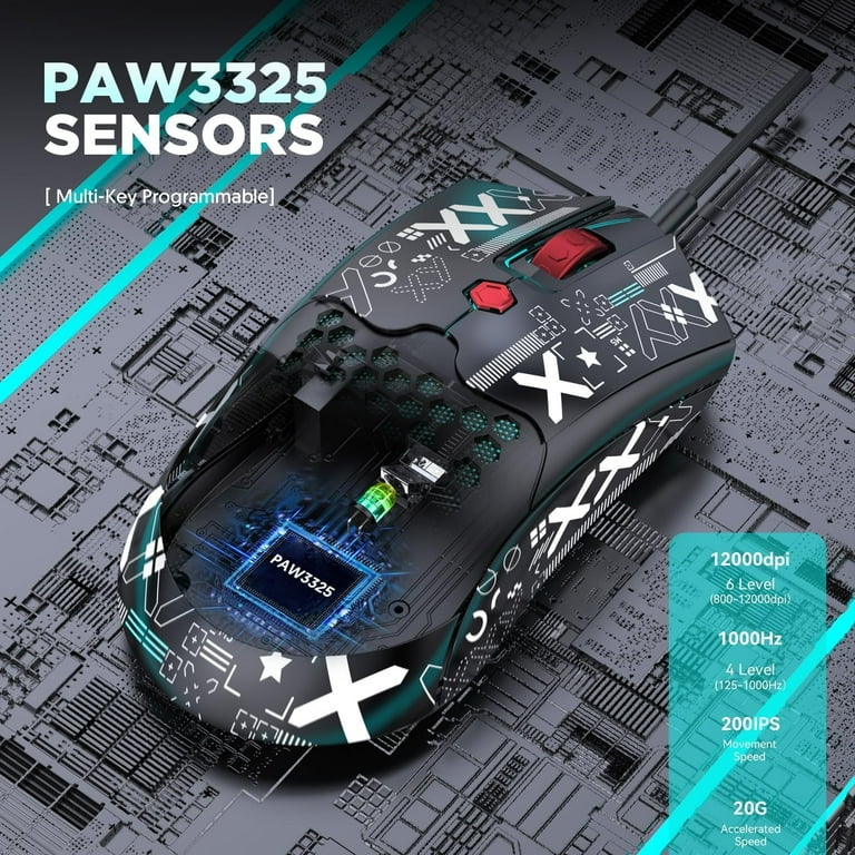 ZIYOU LANG M5 RGB Lightweight Wired Gaming Mouse with 12000