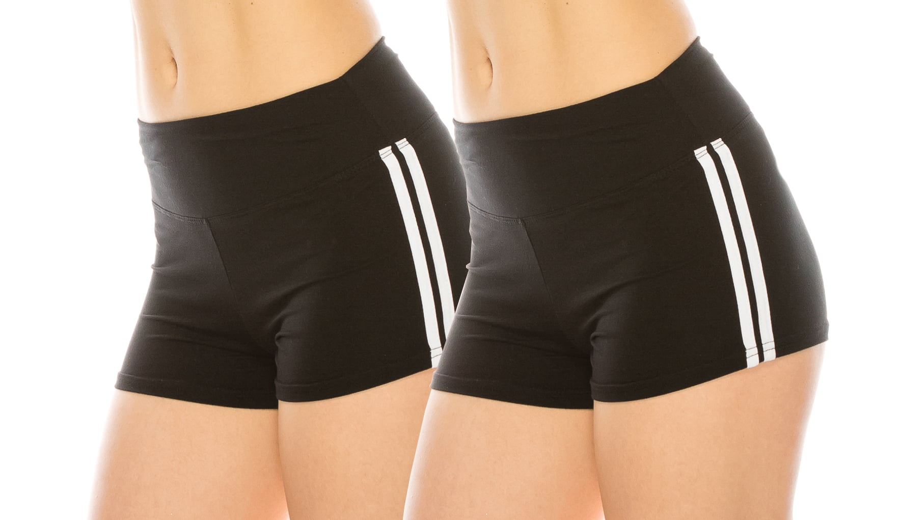 ALWAYS Striped Shorts for Women – Buttery Soft Yoga Dance Black X Large 2 Pack - Walmart.com