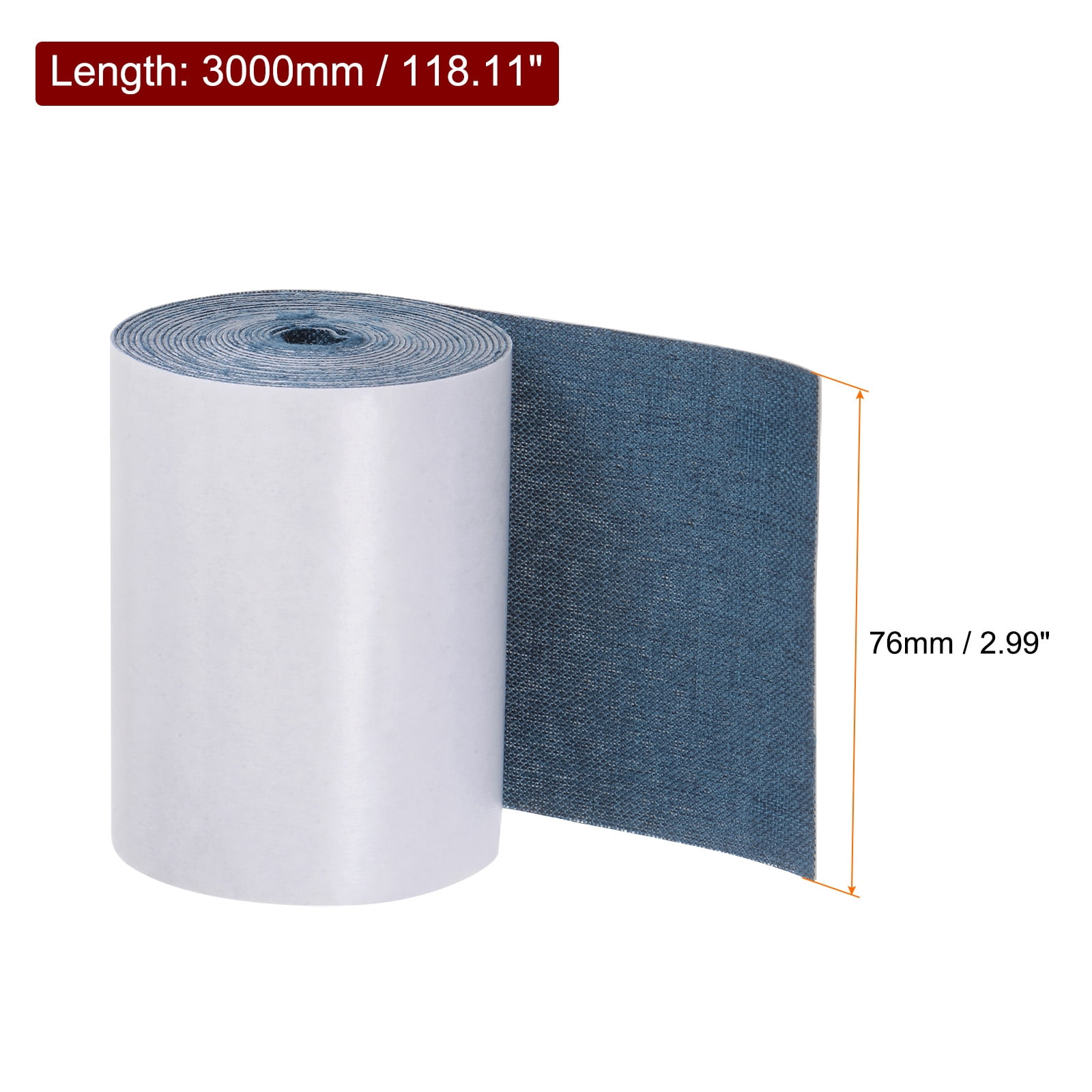 Uxcell Linen Repair Patches Self-Adhesive Fine Linen Couch Fabric Patches Tape Can Be Used for Furniture Dark Blue 3"x118"