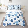 thumbnail image 2 of YST Geometry Hexagon 7pcs Bedding Set, Navy Blue Abstract Tie Dye Comforter, Full Size Microfiber, 2 of 4