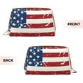 thumbnail image 3 of Naloa Vintage American Flag Leather Makeup Bag for Purse Travel, Portable Small Cosmetic Organizer for Women and Girls, Make up Bag with Zipper, 3 of 8