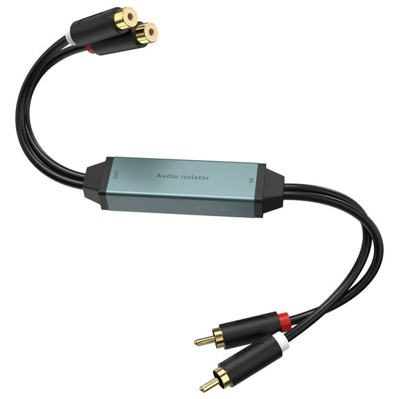 Hum Eliminator, RCA Ground Loop Noise Isolator, Dual Channel Audio Filter, Compatible with Computer, Amplifier, Vehicle Player, Car Audio Stereos and More