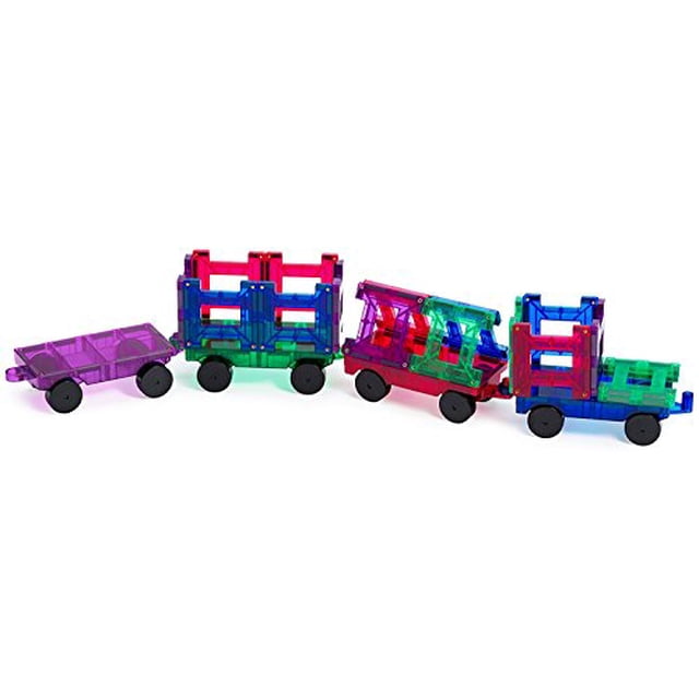 Juego de tren Playmags de 20 piezas: ahora con imanes más fuertes, resistente, súper duradero con mosaicos de colores claros y vívidos Playmags 155