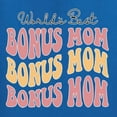 thumbnail image 5 of Wild Bobby, World's Best Bonus Mom Mother's Day Womens Graphic Tee, Royal, Medium, 5 of 6