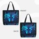 thumbnail image 2 of Fotbe Futuristic Blue Light Wolf Bolsa Tote con Estampado para Mujer, Bolsos con Cremallera, Bolsa de Hombro Casual de Gran Capacidad con Bolsillos Internos, 2 of 7