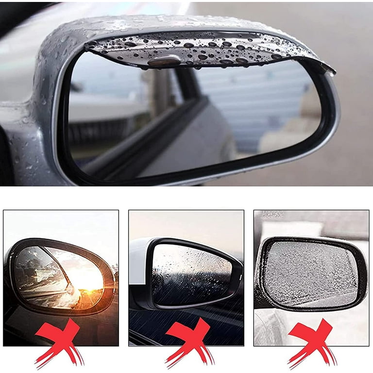 2PCS Smoke Visor Guards for Car Side Mirrors - Waterproof Carbon Fiber Auto  Rain Eyebrows for Cars, Trucks and SUVs - Universal Fit (Black)