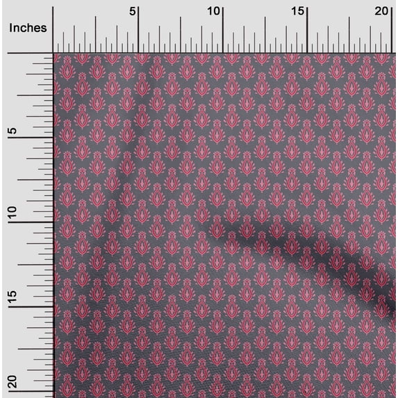 oneOone Viscose Jersey Fabric Floral Block Printed Fabric 1 Yard 60 Inch Wide