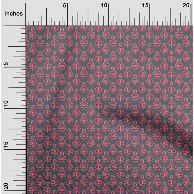 oneOone Cotton Poplin Fabric Floral Block Print Sewing Fabric BTY 42 Inch Wide