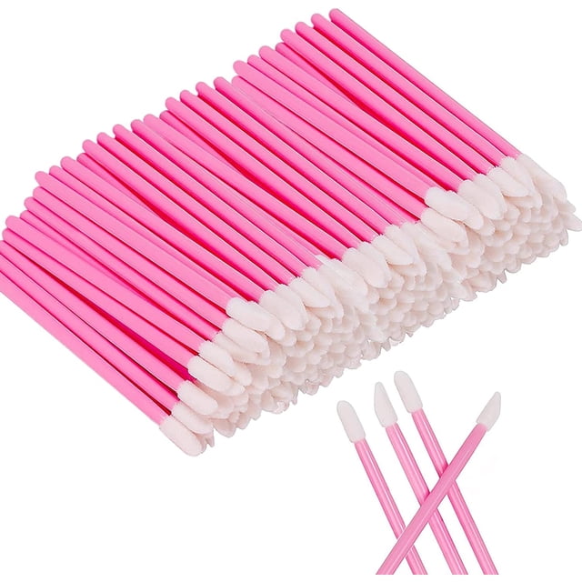 Jinsinto 200 Pcs Brosses à Lèvres Jetables, Applicateur de Rouge à Lèvres, Brosse à Gloss Jetable