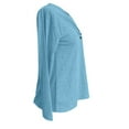 thumbnail image 6 of Fiaer.Oversized Tshirts for Women.Womens V Neck Long Sleeve T Shirts.Women's Casual Trendy Side Button Decor Going out Tops Sky Blue XXL, 6 of 6