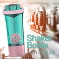 thumbnail image 2 of Sm:)e Protein Shaker Bottle, 24 oz, Pink, with Blender Balls Mixing Grids Flip-Top, 2 of 7