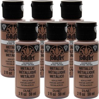 FolkArt 6102E Metallic Acrylic Craft Paint, Metallic Finish, Rose Gold, 2  fl oz 