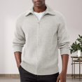 thumbnail image 5 of DHFJKG Mens Full Zip Ribbed Cardigan Sweaters Unisex Slim Fit Lapel Raglan Long Sleeve Casual Knitted Sweater Jacket Coat Solid Color Warm Soft Outerwear, 5 of 9
