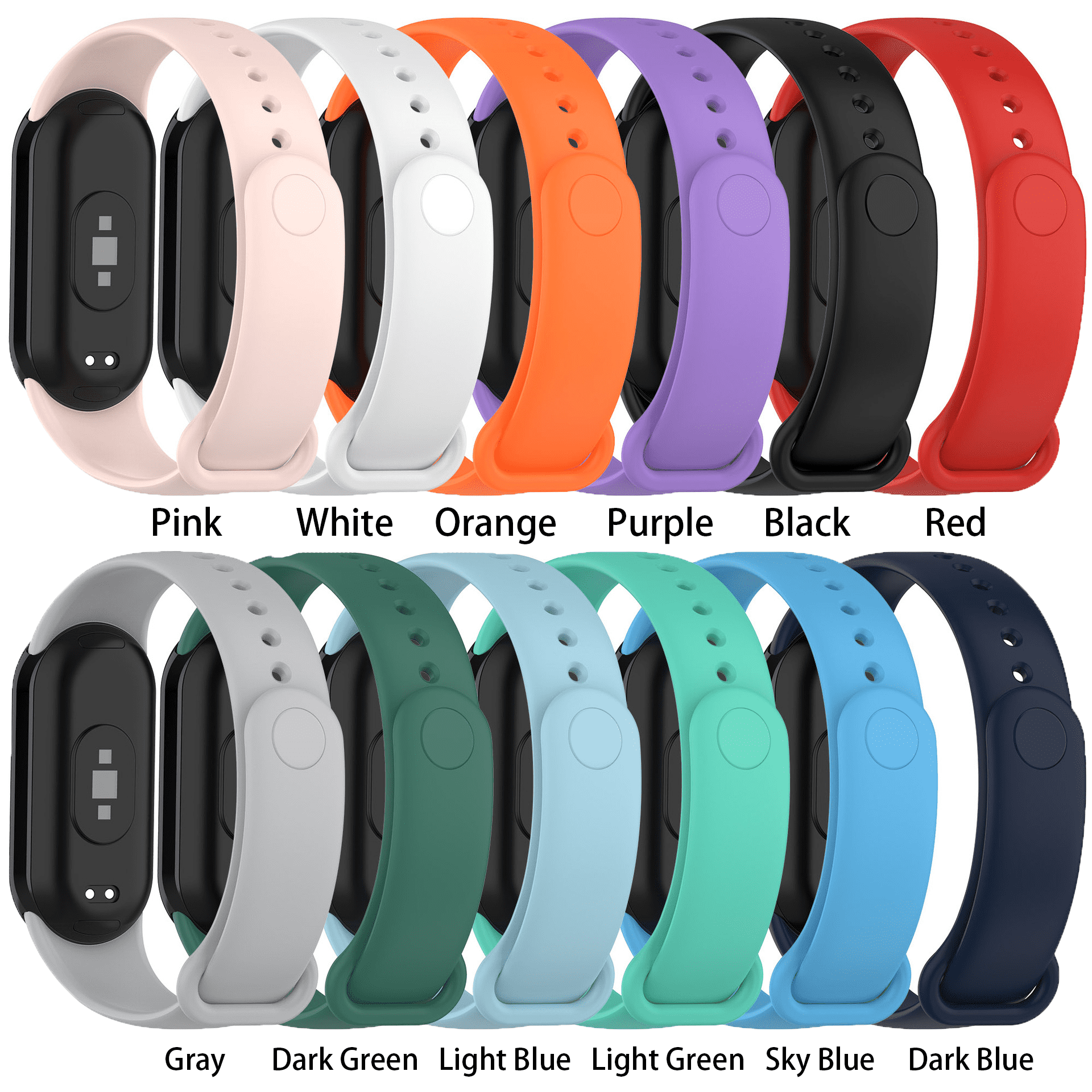 MIJOBS Silikonarmband Für Xiaomi Smart Band 8 Active - Weich, Atmungsaktiv, Mit Metallclasp, Ersatzband