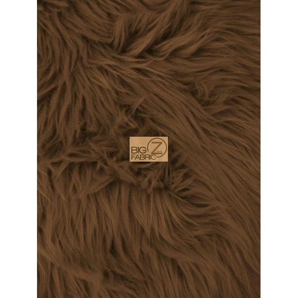 Solid Grizzly Shaggy Fake Fur Fabric Brown Sold By The Yard Walmart Com Walmart Com