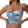 thumbnail image 2 of Lsque Fish And Shark Printed Women'S Sports Bra, Compression, Moisture Wicking, High-Impact Sports Bra For Women,Supportive sports bra-XX-Large, 2 of 9