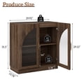 thumbnail image 6 of Aufeile Sideboard Buffet Cabinet with Arched Glass Doors, 30" Modern Accent China Cabinet with Adjustable Shelf for Dining Room, Entryway, Walnut, 6 of 9