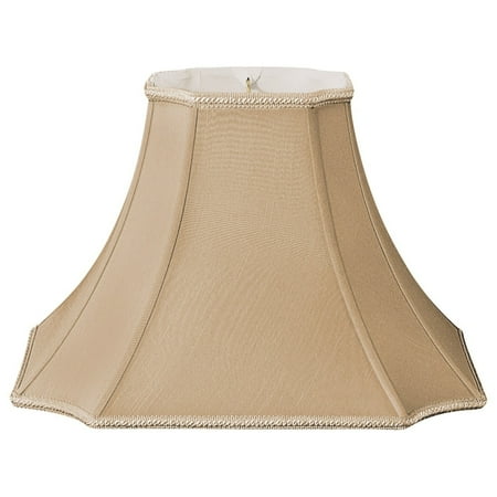 Structures Inverted Six Light - Royal Designs Square Bell with Inverted Corners Designer Lamp Shade, Antique Gold, 6 x 12 x 9.5