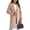 Khaki, variant on Winter Women Woolen Coat, Button Closure, Thick Mid Length, Pure Color, Turn-down Collar, Jacket, Warm Formal Business, OL Commuting, Overcoat