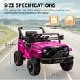 thumbnail image 2 of Arnahaishe 12V Electric Jeep, Battery Powered Ride-On Toy Truck for Kids 1-4, Pink, 2 of 8